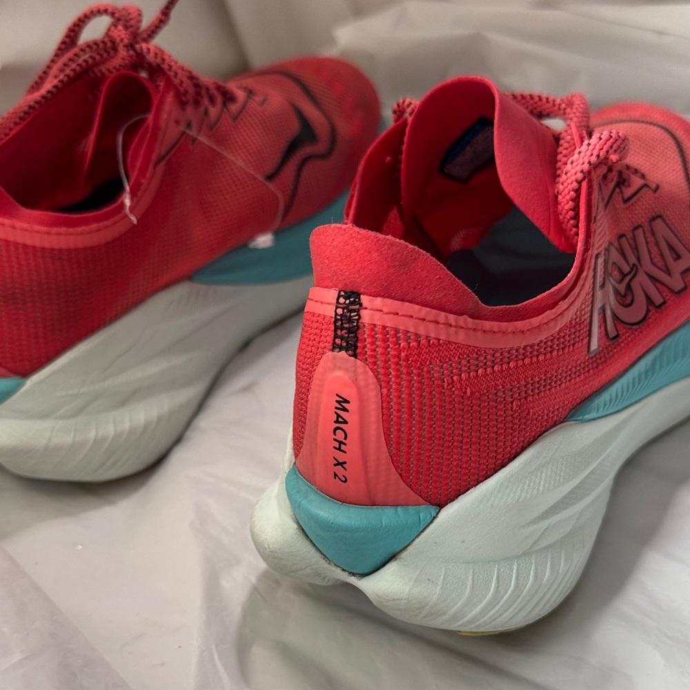Hoka MACH X 2 Women's peach and Teal Athletic Shoes - Picture 3 of 14